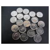 20 1967 CANADA CENTENNIAL 5 CENT COINS