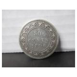 1896 .925 SILVER NEWFOUNDLAND 50 CENT COIN