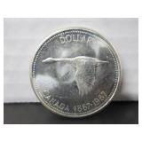 SILVER 1867-1967 CENTENNIAL CANADA ONE DOLLAR COIN