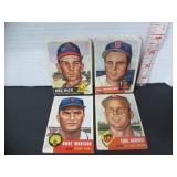 4-1953 TOPPS BASEBALL CARDS