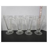 SET OF 4 VINTAGE SODA FOUNTAIN GLASSES