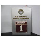 VINTAGE TIN CIBC BANK CALENDAR SIGN