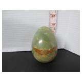 OLD LARGE POLISHED GREEN SARDONYX AGATE EGG