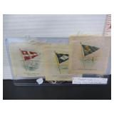 3 EARLY 1900'S YACHT CLUBS CIGARETTE SILKS