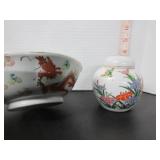 OLD ORIENTAL GINGER JAR & BOWL