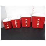 VINTAGE RETRO PLASTIC KITCHEN CANINSTER SET