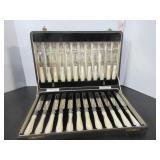 VTG. CASED SILVER PLATED MOTHER OF PEARL CUTLERY