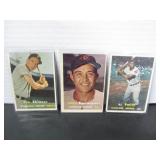 3-1957 TOPPS BASEBALL CARDS