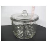 VINTAGE GLASS CHEESE PRESERVER DISH WITH LID