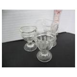 LOT OF 3 VINTAGE GLASS EYE WASH MEDICAL CUPS