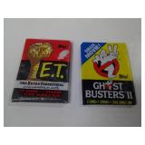 SEALED WAX PACKS E.T. AND GHOSTBUSTERS