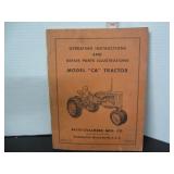 ALLIS-CHALMERS MOD 'CA' TRACTOR OPERATING BOOK
