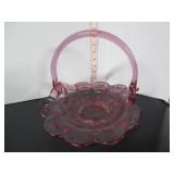 STUNNING VINTAGE FENTON CRYSTAL PURPLE BASKET