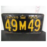 1943 ONTARIO LICENSE PLATE