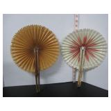 2 VICTORIAN WOODEN TELESCOPIC HAND HELD FANS