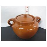 ANTIQUE ALBERTA POTTERIES BEAN POT CROCK WITH LID