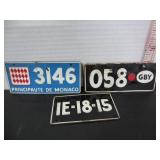 3 VINTAGE TIN BICYCLE LICENSE PLATES