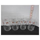 4 VINTAGE ESSO TIGER GAS STATION GLASSES