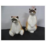 PAIR VINTAGE LOMONOSOV RUSSAIN PORCELAIN RACOONS