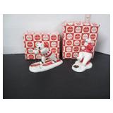 2 OLD COCA COLA CERAMIC CHRISTMAS ORNAMENTS IN BOX