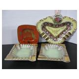 4 VINTAGE PORCELAIN ASHTRAYS