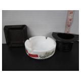 3 VINTAGE ADVERTISING ASHTRAYS