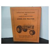 ALLIS-CHALMERS D14 TRACTOR OPERATING BOOKLET