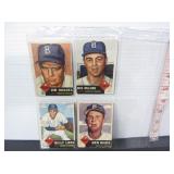 4-1953 TOPPS DODGERS BASEBALL CARDS