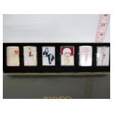 6  ZIPPO 1996 THE PETTY FAMILY RISQUE LIGHTER SET