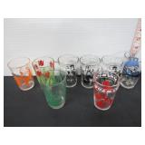 8 VINTAGE RETRO JUICE GLASSES