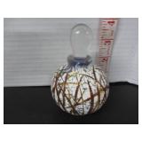 OLD ART GLASS STUDIO PERFUME BOTTLE WITH TOPPER