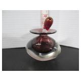 OLD SIGNED GLASS STUDIO PERFUME BOTTLE WITH TOPPER