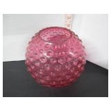 CRANBERRY HOBNAIL GLASS VASE