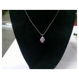 DIAMOND PENDANT SET IN WHITE GOLD, WHITE GOLD CHAN
