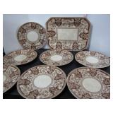 DUNN BENNETT CO. PLATTER & 6 PLATES
