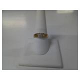MENS DIAMOND RING,10 KT GOLD, SIZE 10