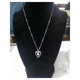 14 KT WHITE GOLD CHAIN, DIAMOND AND PEARL PENDANT