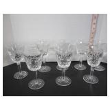8 WATERFORD CRYSTAL PEDESTAL WINE GLASSES
