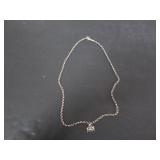 .925 STERLING SILVER NECKLACE & SMALL CHARM
