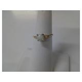 18 KT GOLD AND COOBERPEDDY OPAL RING