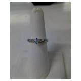 18 KT WHITE GOLD RING, AUSTRALIAN CRYSTAL OPAL