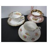 3 NICE OLD CUPS AND SAUCERS