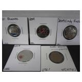 5 UNC CANADA COINS