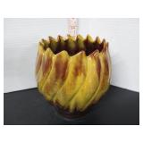 VINTAGE BMP HARVEST GOLD GLAZE PLANTER VASE