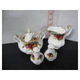 ROYAL ALBERT OLD COUNTRY ROSES CREAM-SUGAR-S&P