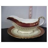 BEAUTIFUL AYNSLEY GRAVY BOAT WITH UNDER TRAY