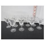 8 WATERFORD CRYSTAL PEDESTAL LIQUEUR GLASSES