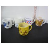 5 MISC. OLD FEDERAL GLASS RETRO MUGS