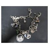 925 STERLING SILVER VINTAGE CHARM BRACELET