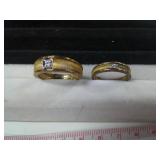 STERLING AND DIAMOND WEDDING SET